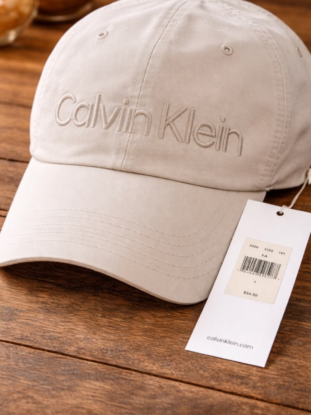 Calvin Klein white Logo Baseball Cap